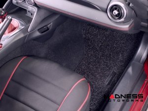 FIAT 124 Floor Mats - All Weather - Rubber Woven Carpet - Black